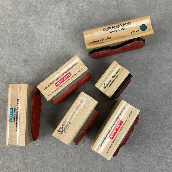 Vintage Happy Birthday rubber stamps hats balloons presents & sayings - Picture 3 of 4